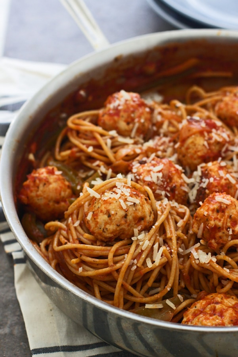 spaghetti con polpette